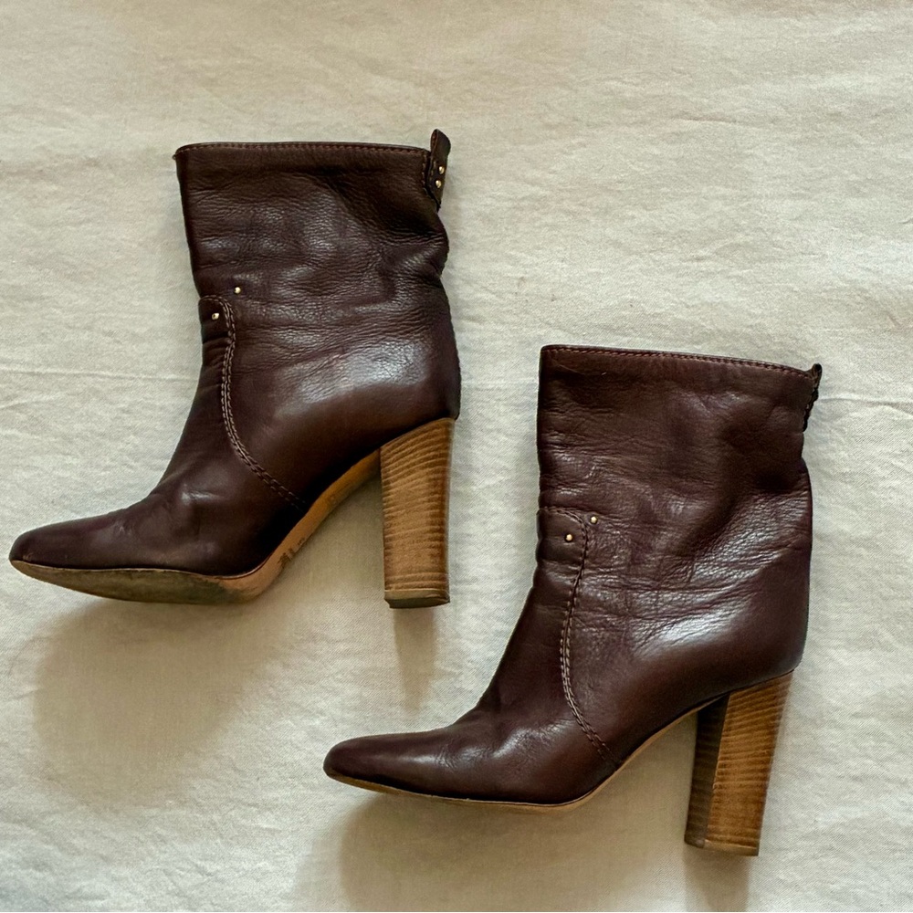 Super Sexy Chloe Dark Brown Leather Ankle Boots